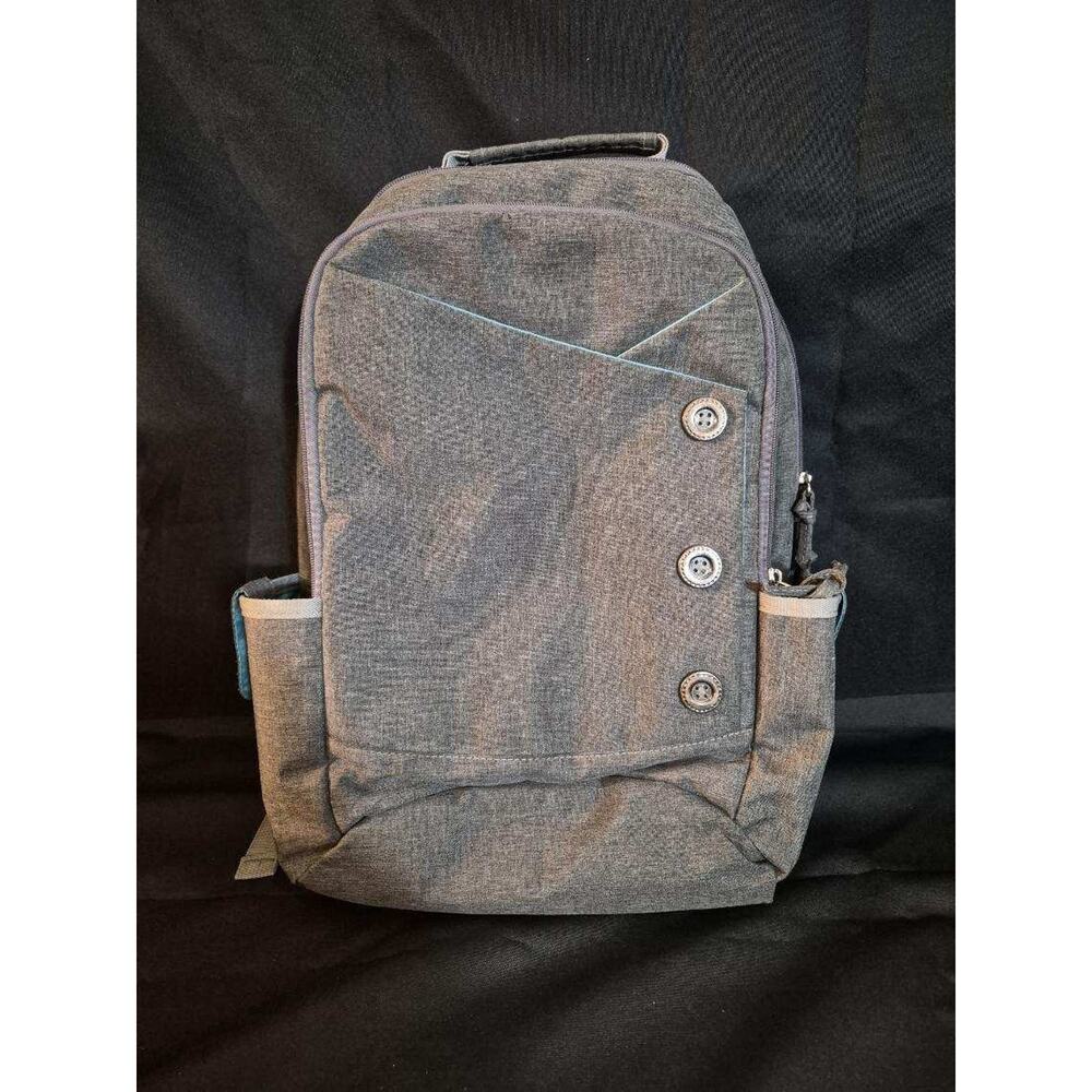Kingslong King Long Laptop 15.6" Grey Backpack Business School Unisex Buttons